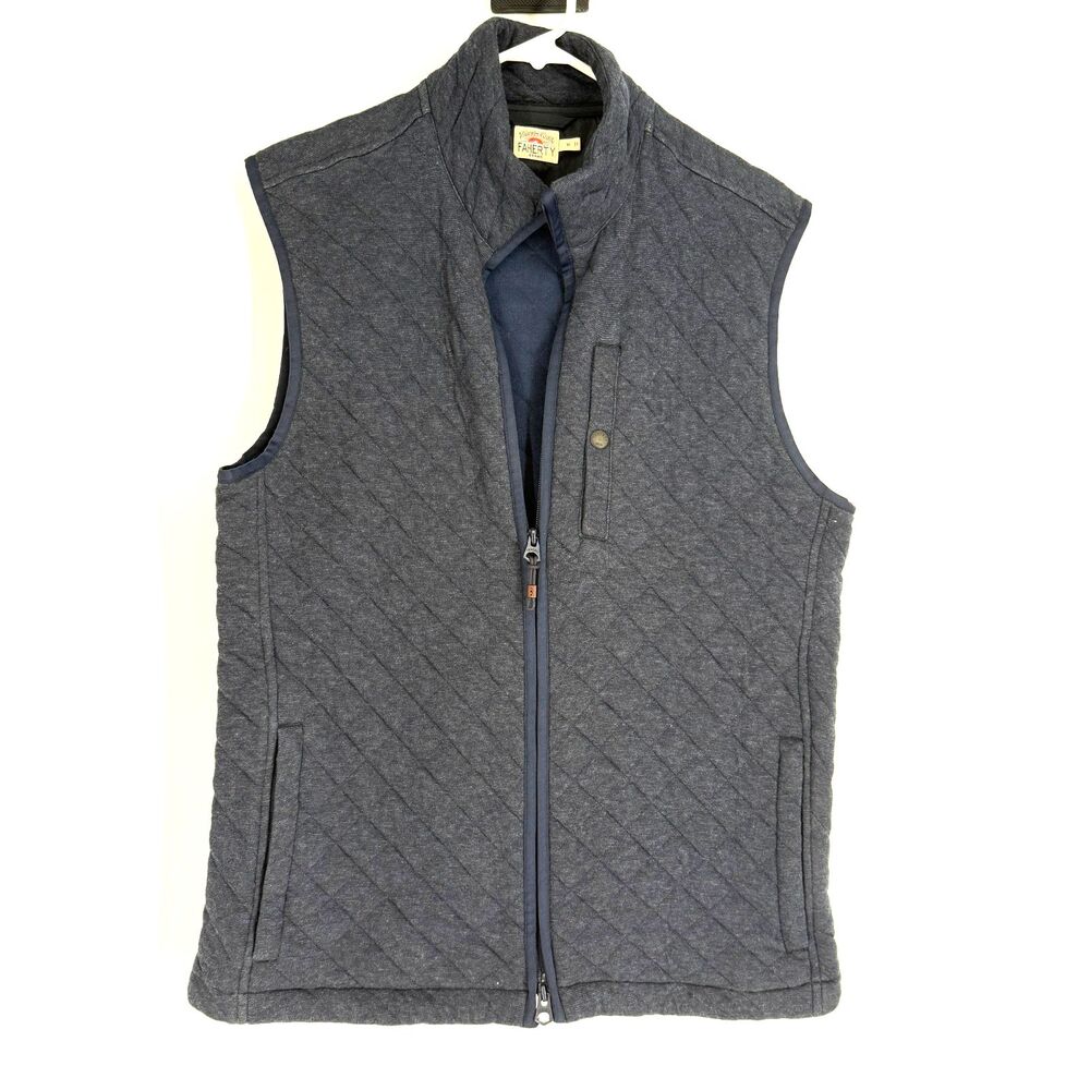 Faherty Brand Epic Quilted Vest Navy Blue Full Zip Preppy Huckberry Men M